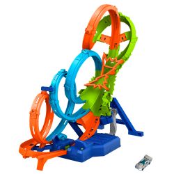 HOT WHEELS ACTION - PISTE DE COURSE CIRCUIT COLLISIONS À 4 BOUCLES